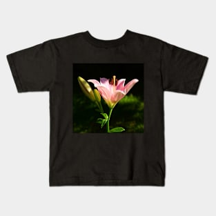 Pink Scented Lily under the apple tree. Kids T-Shirt